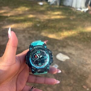 G-Shock Black and Aqua Watch